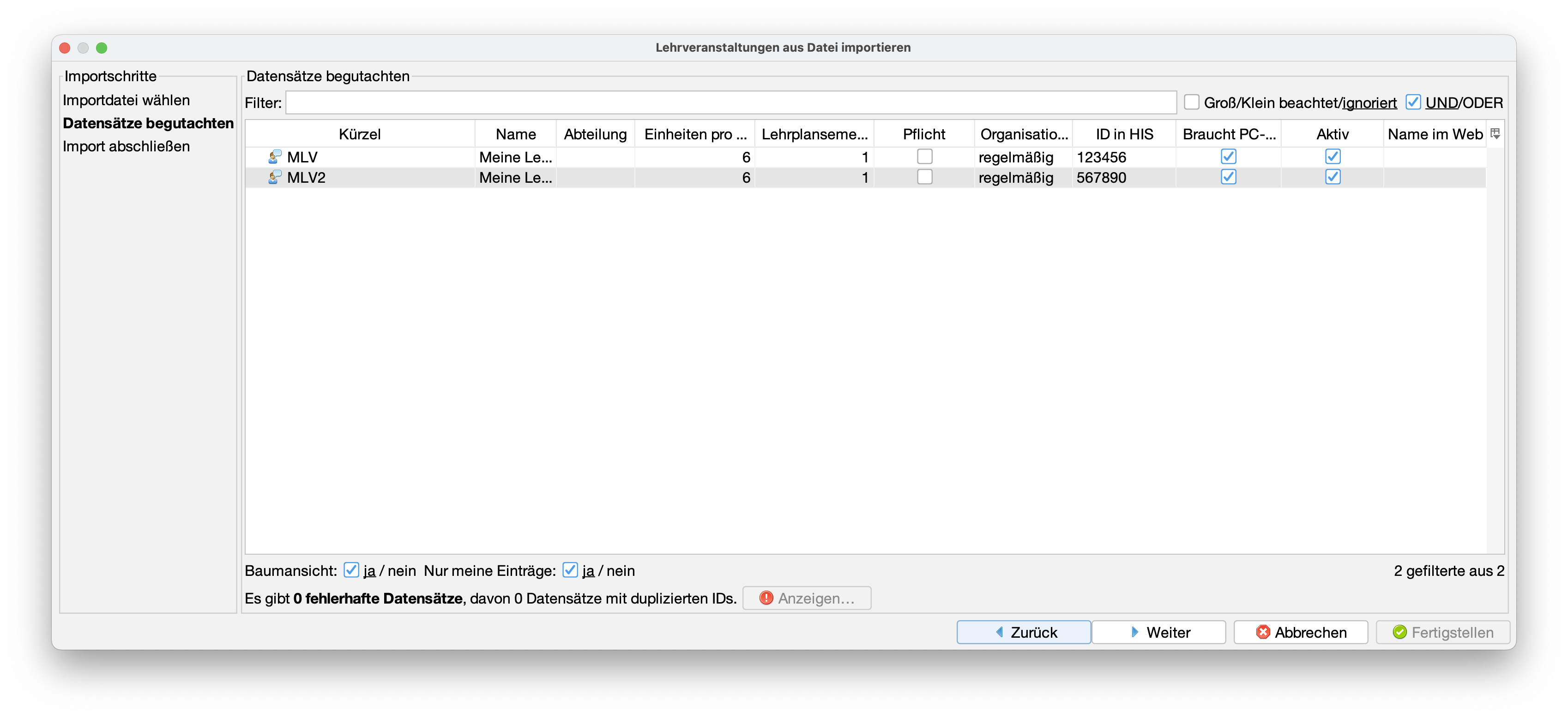 Plugin zum Import von Lehrveranstaltungen